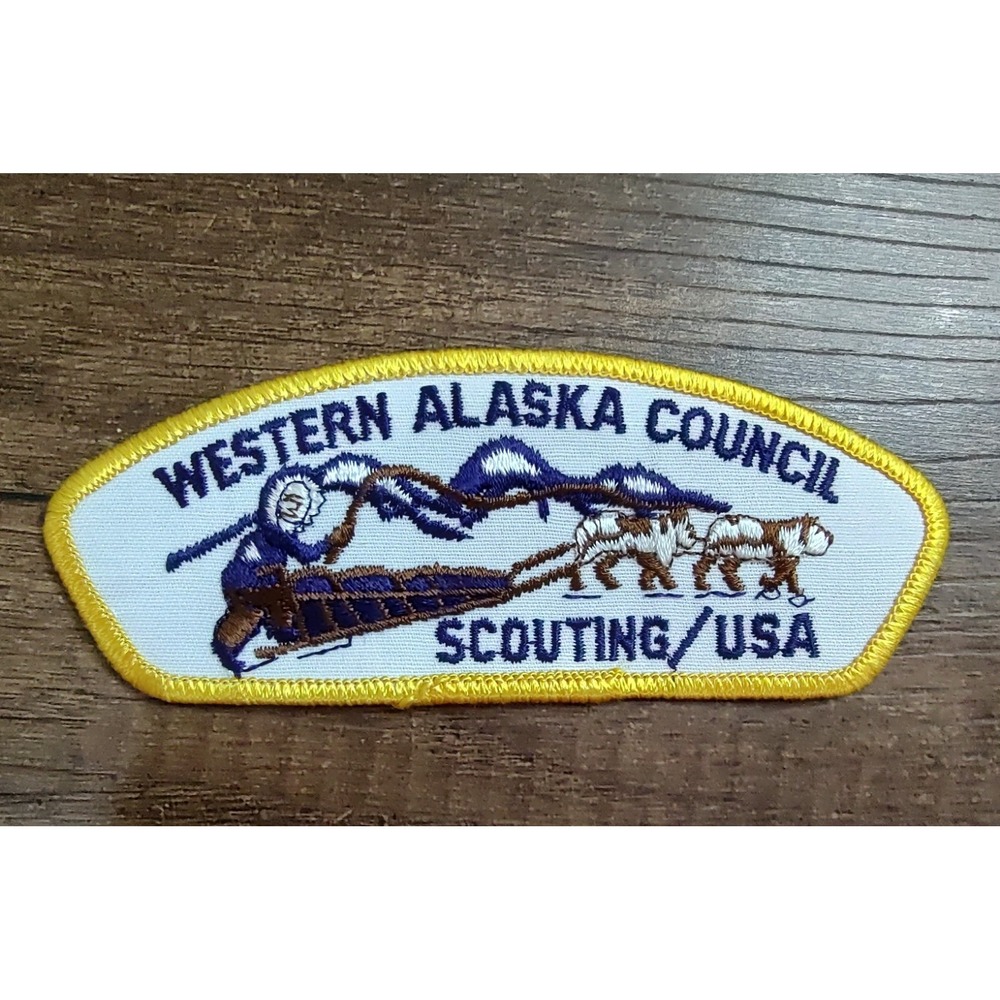 Vintage WESTERN ALASKA COUNCIL Boy Scout Uniform Strip PATCH BSA AK Scouting